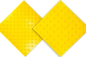 Тактильна бетонна плитка &quot;Конус&quot; 500х500х60 жовта ГОСТ ISO 23599:2017