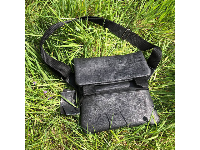 Тактическая кожаная сумка с кобурой, мужской мессенджер, барсетка - черный слинг, мужская сумка через плечо кожа - Фото 24