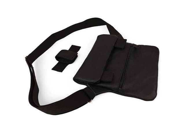 Тактическая кожаная сумка с кобурой, мужской мессенджер, барсетка - черный слинг, мужская сумка через плечо кожа - Фото 35