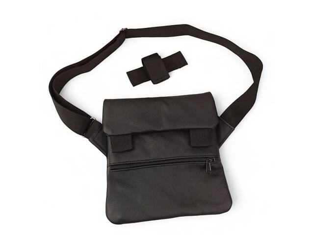 Тактическая кожаная сумка с кобурой, мужской мессенджер, барсетка - черный слинг, мужская сумка через плечо кожа - Фото 36