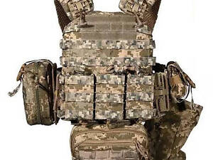 Тактическая плитоноска М5 + 6 подсумков (без плит) Пиксель