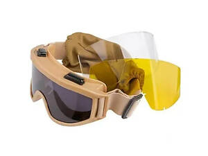 Тактические очки маска (3 вставные линзы) Песочный