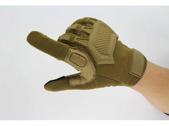 Тактичні рукавички розміру XL — міцні армійські рукавички для спорту, туризму та роботи, пісочні - Фото 3