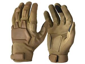 Тактичні військові чоловічі рукавички розміру L в пісочному кольорі — міцні армійські рукавички для стрільби, полювання, спорту.