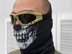 Тактические защитные очки маска + 3 линзы (Койот)