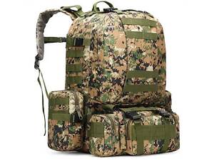 Тактический большой рюкзак Мультикам TacticBag 45-55л с подсумками (Пиксель)