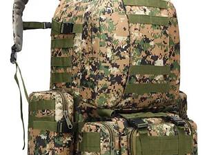 Тактический большой рюкзак Мультикам TacticBag 45-55л с подсумками (Пиксель)