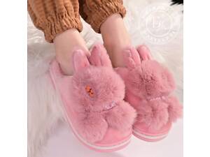 Дитячі хутряні тапочки / рожеві