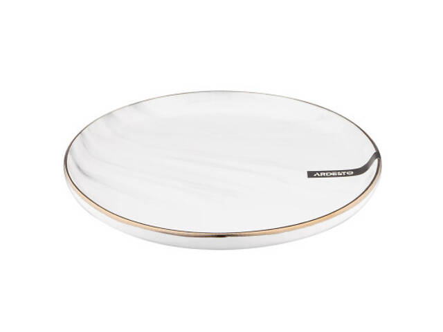 Тарілка Ardesto Marmo Біла 19 см Десертна (AR2919MRW) - Фото 2