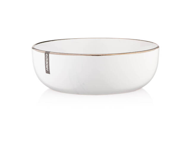 Тарілка Ardesto Marmo Біла 19 см Супова (AR2919MRBW) - Фото 1