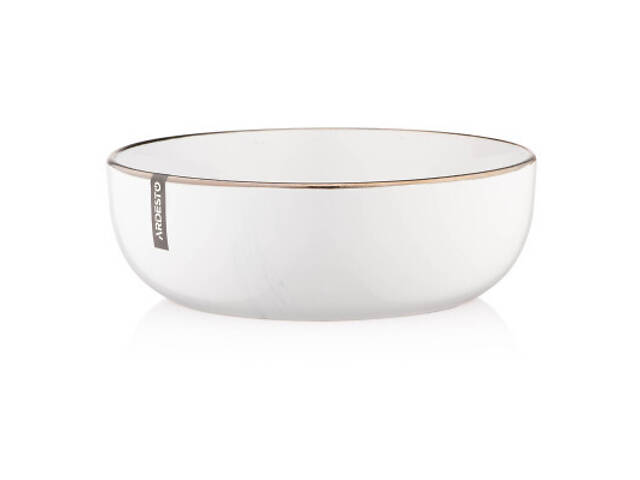 Тарілка Ardesto Marmo Біла 19 см Супова (AR2919MRBW) - Фото 1