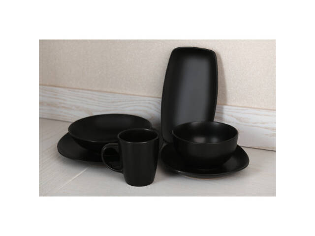 Тарілка Ardesto Molize Dinner Quadrate 27х27 см Black (AR2927MB) - Фото 2