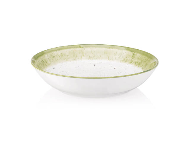 Тарілка Ardesto Siena, 20см, порцеляна, біло-зелений (AR2920SWG) - Фото 1