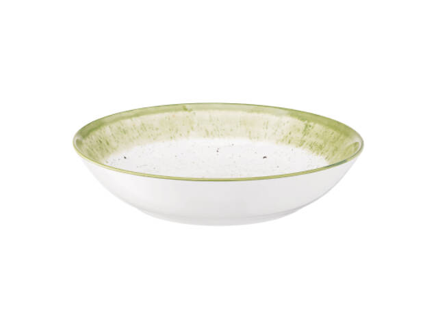 Тарілка Ardesto Siena, 20см, порцеляна, біло-зелений (AR2920SWG) - Фото 5