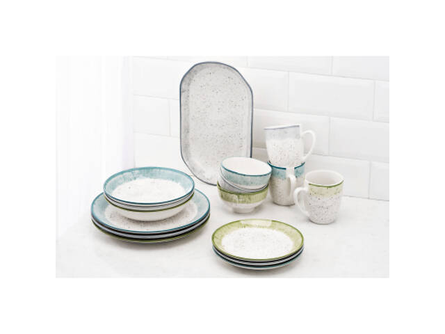 Тарілка Ardesto Siena, 27см, порцеляна, біло-сірий (AR2927SW) - Фото 2