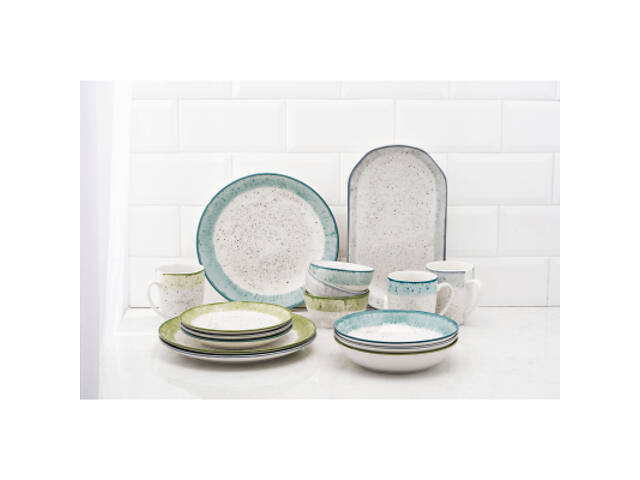 Тарілка Ardesto Siena, 27см, порцеляна, біло-сірий (AR2927SW) - Фото 3