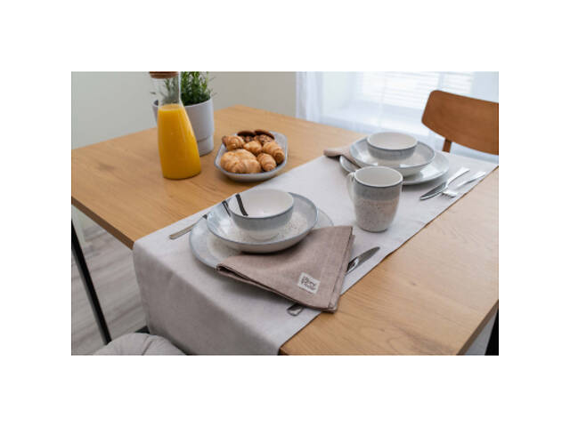 Тарілка Ardesto Siena, 27см, порцеляна, біло-сірий (AR2927SW) - Фото 4