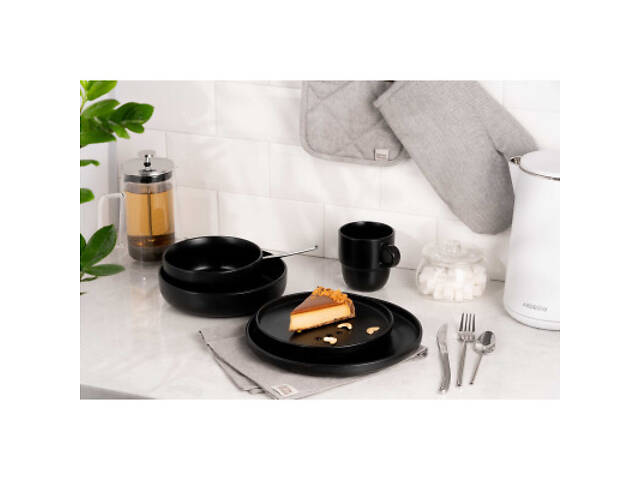 Тарілка Ardesto Trento Dessert 20,5 см Black (AR2920TB) - Фото 2