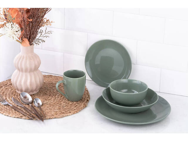 Тарелка десертная Ardesto Capri AR0519CG 19.2 см зеленая - Фото 5