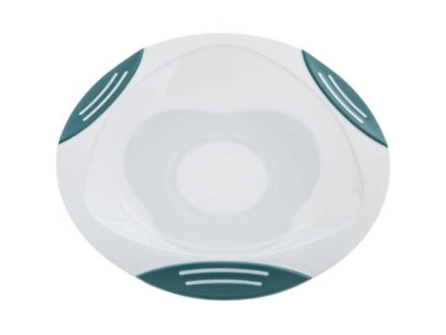 Дитяча тарілка Akuku на присосці, біло-бірюзова (A0524) - Фото 1