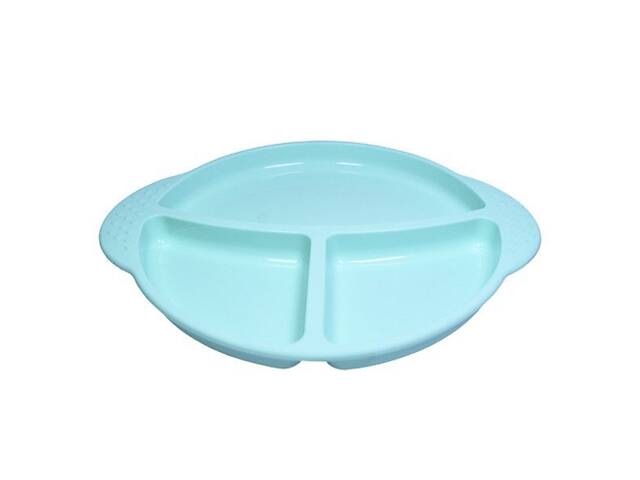 Дитяча тарілка на 3 секції Fissman FS-9591 25 см блакитна - Фото 1