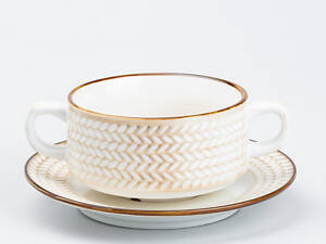 Тарелка для супа глубокая 300 мл с блюдцем тарелки обеденная