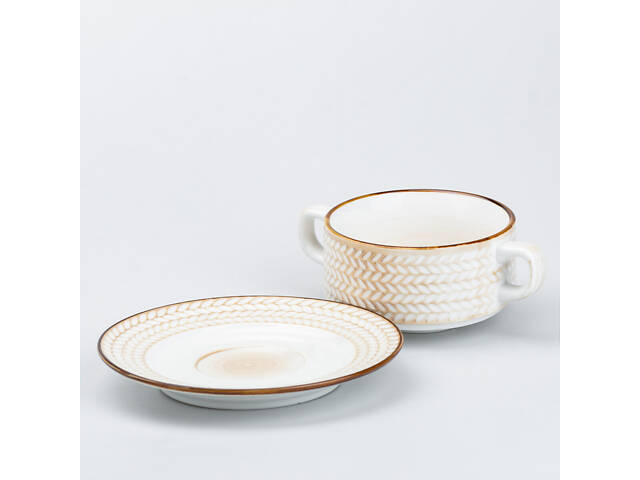 Тарілка для супу глибока 300 мл із блюдцем тарілки обідня - Фото 2