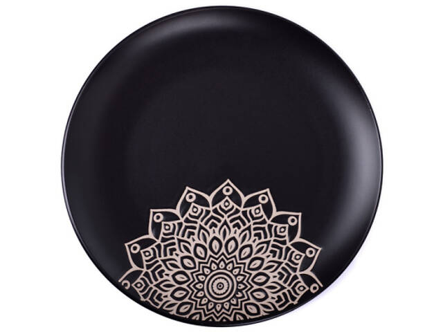 Тарілка Limited Edition Kora 20.5 см Десертна Чорна (JH2068-1) - Фото 1
