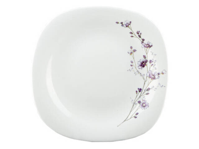 Тарелка Vittora 'Фіолетова Гілка' Square супова 23 см (V-230SPB) - Фото 1