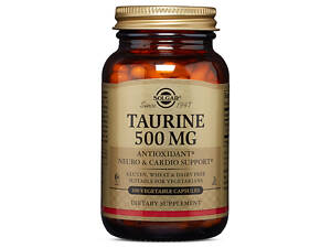 Таурин Solgar 500 мг 100 вегетаріанських капсул