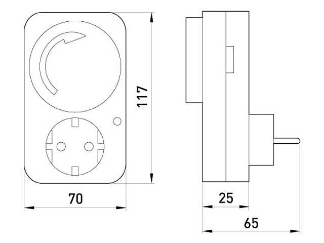 Таймер электромеханический розеточный недельный e.control.t12, Enext [i0310019] - Фото 1