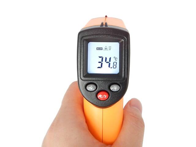 Технічний безконтактний електронний цифровий інфрачервоний термометр VKTECH GM320, до 380 градусів - Фото 3