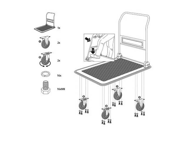 Візок вантажний Stanley платформенний, антиковзка поверхня, платформа 73,5x47см, до 150кг (SXWT-PC527) - Фото 6