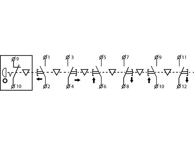 Тельферний пост 6-положень 6NO+1NC з блокуванням, з ключем, одна швидкість IP65 [A0140050022] XAL-B3-6713К АСКО - Фото 2