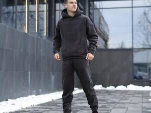 Темно-сірий костюм зимовий флісовий зимовий. Чоловічий теплий костюм Pobedov Mariot 2XL