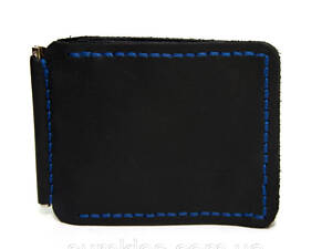 Темно-синій шкіряний зажим для грошей з магнітом Gofin SKG-10039