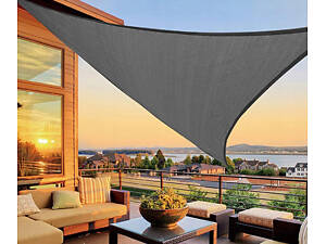 Тент навес затеняющий треугольный 3х3х3м Оксфорд (Серый)