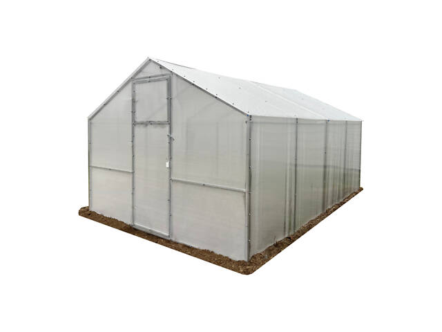 Теплиця «Домик» 2,80×4 з оцинкованої квадратної труби з полікарбонатом 4 мм RIG-TORG - Фото 1