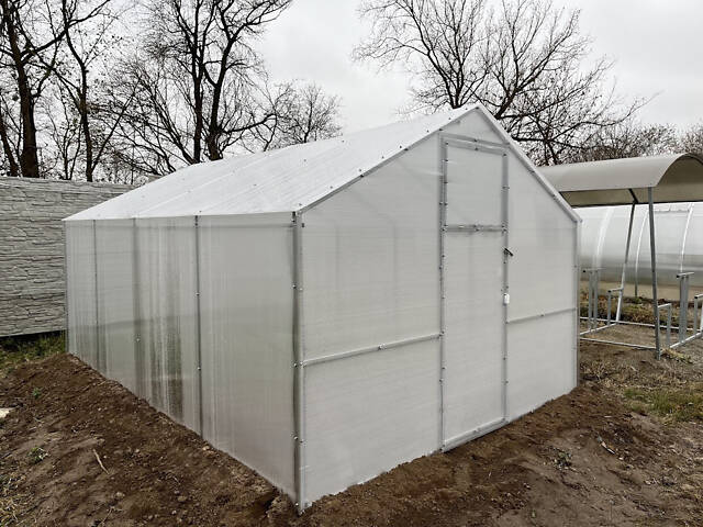 Теплица «Домик» 2,80×8 из оцинкованной квадратной трубы с поликарбонатом 8 мм RIG-TORG - Фото 6