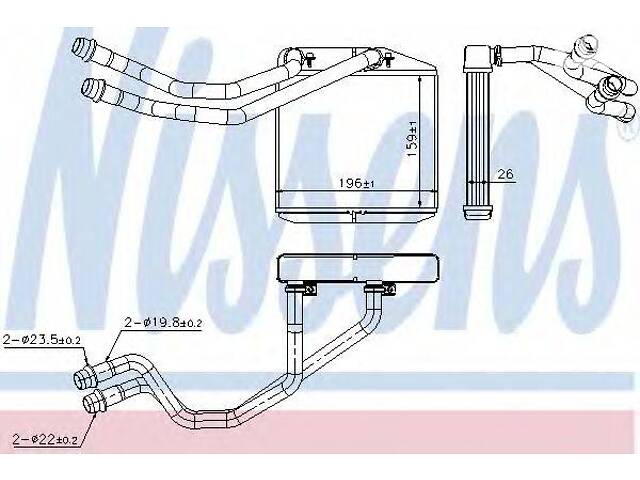 Теплообменник, отопление салона NISSENS 71163 на OPEL CORSA D