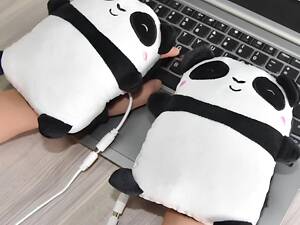 Теплые перчатки RESTEQ с подогревом от USB, перчатки без пальцев, грелка для рук Панды