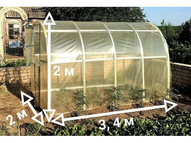Теплиця 'Косичка' 2 х 4 м (труба оцинкована 20х20), повний комплект 'Преміум', плівка UV-4, 100 мкм. - Фото 9