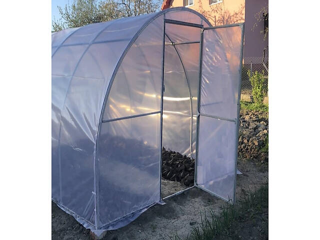 Теплиця 'Косичка' 2 х 6 м (труба оцинкована 20х20), повний комплект 'Преміум', плівка UV-4, 100 мкм. - Фото 1