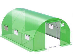 Теплиця садова, парник Польща 3х4,5х2 2-дверна зелена 13.5м2