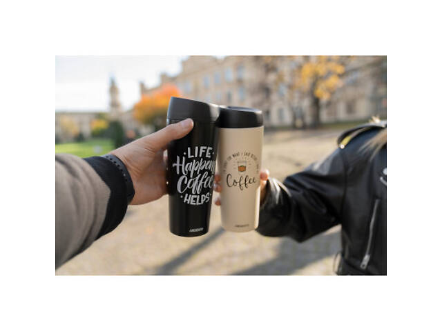 Термочашка Ardesto Coffee Time 450 мл Бежева (AR2645C) - Фото 2