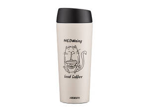 Термочашка Ardesto Coffee Time Meowning 450 мл Бежева (AR2645WC)