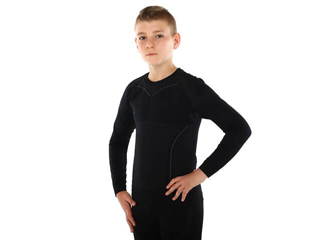 Термофутболка для активного спорта детская Zelart CO-7307 146-164 см Черный - Фото 1