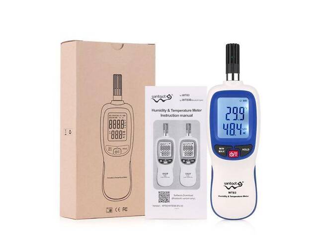 Термогігрометр цифровий Bluetooth 0-100%, -20-70 °C WINTACT WT83B - Фото 3