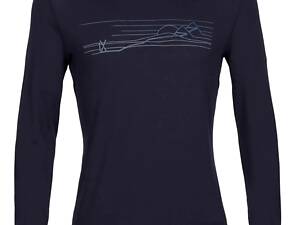 Термокофта Icebreaker 200 Oasis LS Crewe Ski Stripes Men M Midnight (1052-IB0 A56 HU401 M)