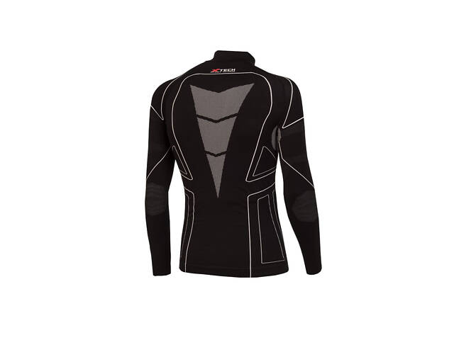 Термокофта с воротничком (лонгслив) X TECH Maglia Race 3 Munica Lunga lupetto Nero L/XL черная - Фото 4